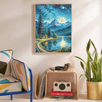 Offito Mountains Moon Lake Diamond Art Kits - Image 3