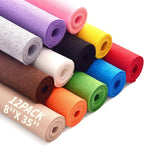 12 Rolls 8"x35" Large Stiff Felt Sheets, 1mm Felt Fabric Sheet by FEIYAUMI