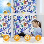 Countewol Colorful Leaf Static Cling Window Film Frosted Stained Glass Privacy - Image 4