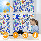 Countewol Colorful Leaf Static Cling Window Film Frosted Stained Glass Privacy - Image 4