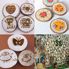 Unfinished Natural Wood Slices 12 Pcs 3.5-4 inch Craft Wood kit Circles Crafts - Image 4