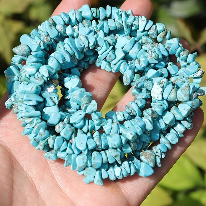 400pcs Turquoise Irregular Chip Stone Beads 5-8mm Pre-drilled Loose Beads - Image 4