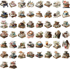 50 Pcs Clear Coffee and Book Aesthetic PET Stickers - Image 5