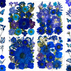 132Pcs Blue Pressed Dried Flowers and Butterfly by LUCISKY