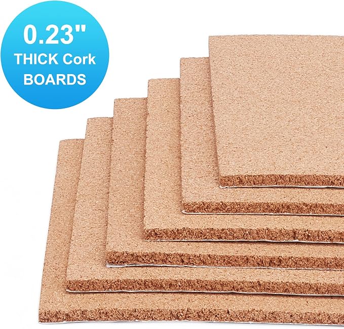 BENECREAT 6 Pack 11.7x8.2" Self-Adhesive Cork Sheets Rectangle Insulation Cork - Image 5