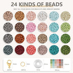 TEXGIZRLY 3mm Seed Beads for Jewelry Making Bracelet Making Kit Adults | 24 - Image 2