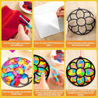 32 Sets Spring Floral Suncatchers Craft Kit DIY Window Stained Glass Effect - Image 3