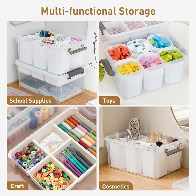 Citylife 17QT 4Packs Clear Craft Organizers and Storage Bins - Image 6