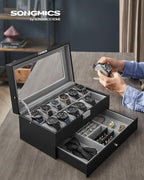 SONGMICS Watch Box, 12-Slot Watch Case Organizer - Image 2