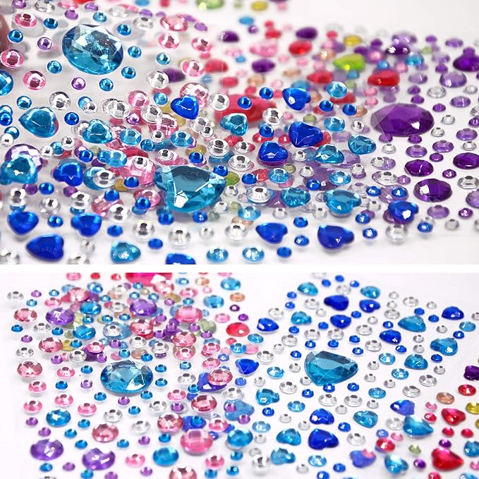 2800PCS 25 Sheets Self-Adhesive Jewel Stickers Rhinestones Jewels Rhinestone - Image 4