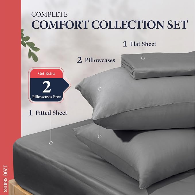 100% Egyptian Cotton Queen Size Sheets Set - Image 3