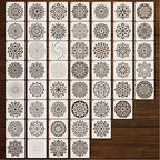 Stencils 4in 50pcs Craft Paint Template Reusable Plastic Templates Mandala by BLOSSOMLAYER