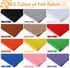 HaoFeiJH 12 Rolls 8"x20" 1.4mm Thick Soft Felt Fabric Sheets – 12 Assorted - Image 2