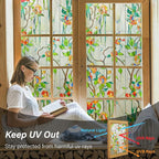 Kromapolis Window Privacy Film Stained Glass Faux 3D Rose Decorative UV Sun - Image 4