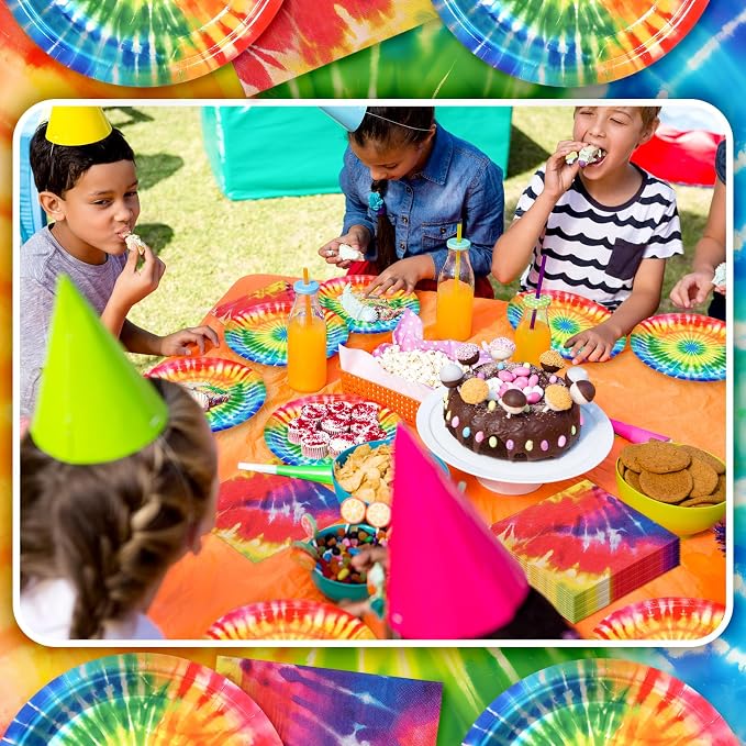 Zhehao 120 Pcs Disposable Paper Plates and Napkins Bulk Birthday Party - Image 7