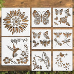 8 Pcs Large Flower Stencils for Painting, 9.84 X 9.84 Inch Flower Stencils for by FRAGRANTGARDEN