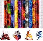 Tintnut Flame Pattern Permanent Vinyl 10 Sheets 12x10in Fire Adhesive Vinyl | by Tintnut