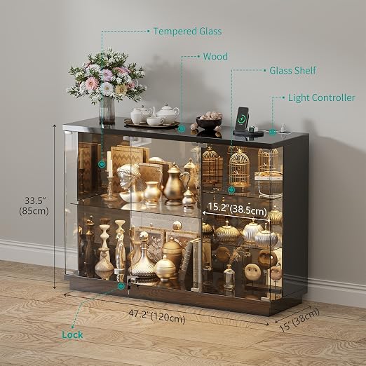 HNEBC Lockable Display Curio Cabinet - Image 6