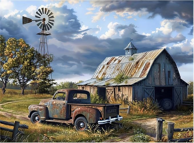WUDWL Diamond Art Kits for Adults Beginner, DIY Rural Scenery Diamond Painting by WUDWL