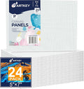 Artkey Canvas Boards 5x7 Inch 24-Pack, 10 oz Primed 100% Cotton White Blank by Artkey