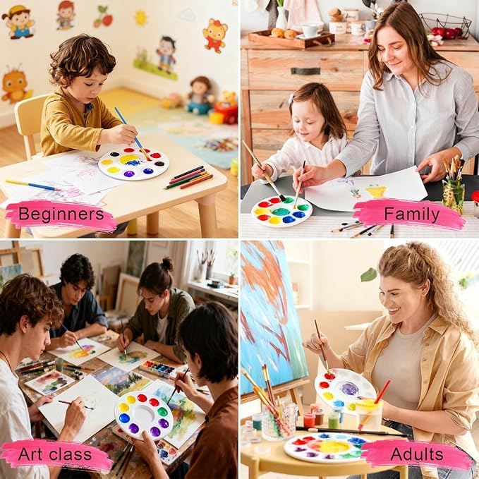 22 PCS Paint Palettes for Kids, Plastic Paint Pallets - Image 6