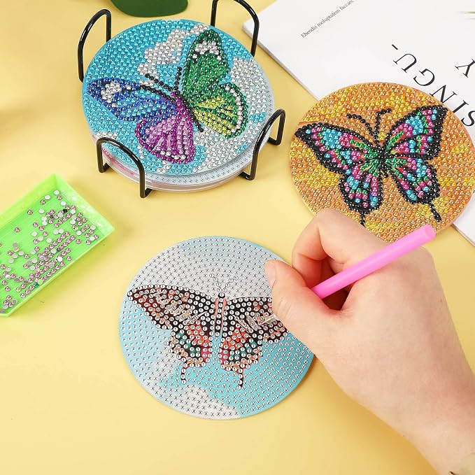 UPINS 8Pcs Diamond Art Painting Coasters - Image 7