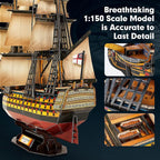 CubicFun 3D Puzzles Large HMS Victory Vessel Ship Sailboat Model Kits - Image 4