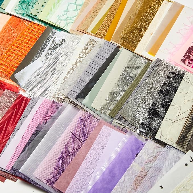 208 Sheets A7 Scrapbook Paper Kit, 12 Colors Mixed Textured Paper and Mesh - Image 4