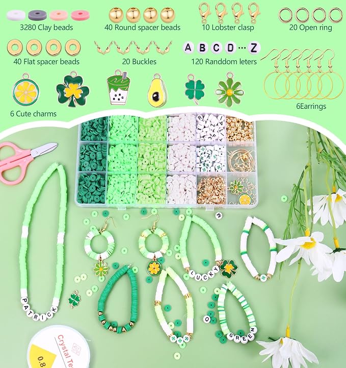 Wuollgess 3500 PCS Green Clay Beads - Image 3