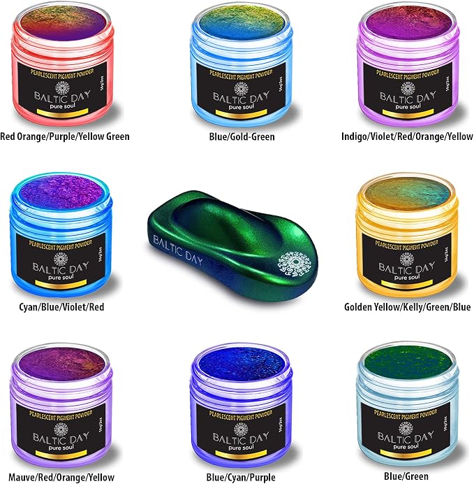 BALTIC DAY - Chameleon Mica Powder, 8 Jars of Color Shift Mica Set - Epoxy - Image 2