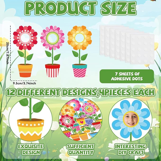 48 Set Flower Cutouts with Photo Space - Image 2