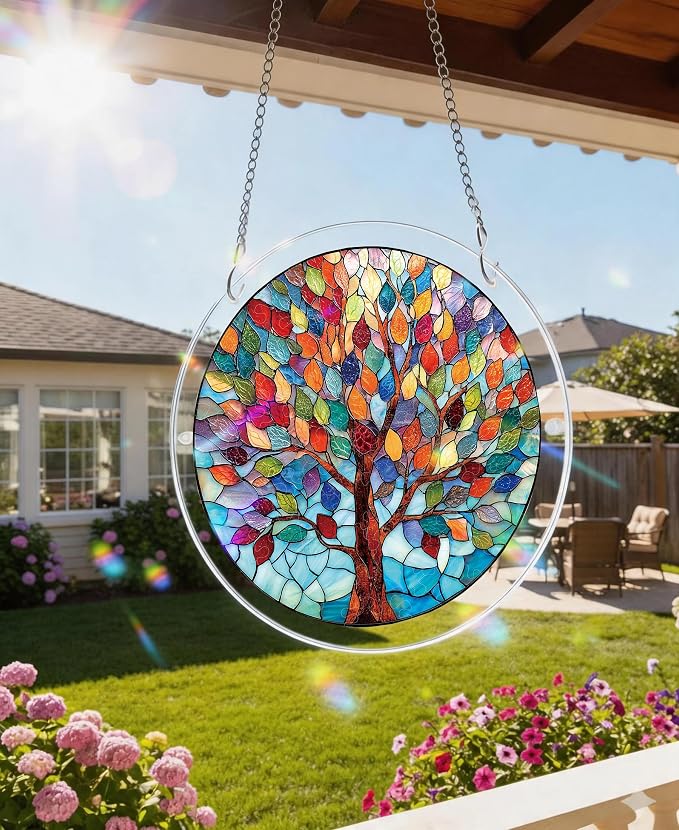 Acrylic Puzzle Suncatcher, Colorful Wishing Tree Sun Catcher - Image 2