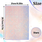 60 Sheets Holographic Laminate Sheets Clear Glitter A4 Size Vinyl Sticker Paper - Image 2
