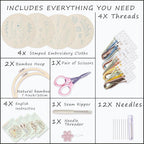 Bonroy 4 Sets Embroidery Kit for Beginners, Embroidery Kit for Art Craft Handy - Image 3