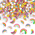 JUNEBRUSHS 80 Pcs Mini Resin Rainbow, Tiny Rainbow Themed Ornaments 8 Styles by JUNEBRUSHS
