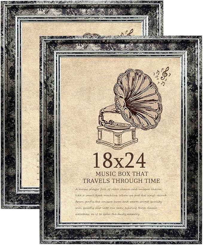 18x24 Picture Frame with Real Glass set of 2, Vintage Frames by TKYGU