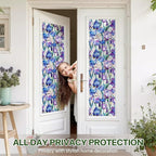 Stained Glass Window Film UV Resistant Window Privacy Film Purple Floral - Image 3