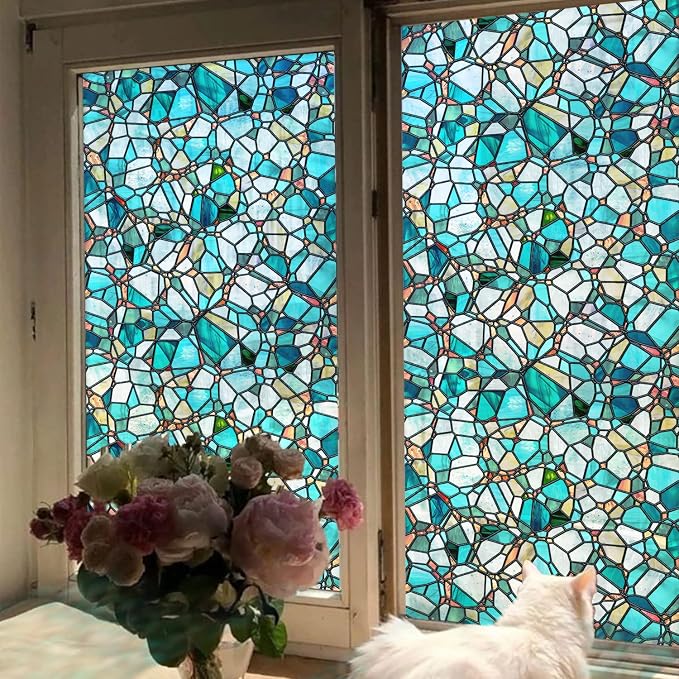 funlife Original Hand-Drawn Faux Stained Glass Window Film, Double-Sided Static - Image 7