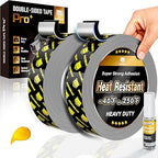 PHIXBEAR 2 Rolls Heavy Duty Double Sided Tape, Heat-Resistant & Waterproof by PHIXBEAR