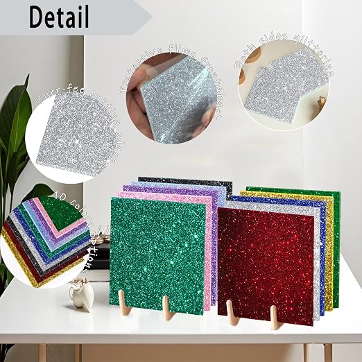 Glitter Acrylic Sheets, 1/8 in Thick, 2 Pack | 3mm Cast Sparkly Acrylic - Image 3
