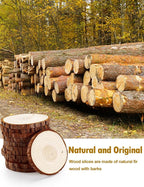 wohohoho 32pcs 2.8-3.2 inches Natural Wood Slices, Unfinished Craft Wood Kit - Image 3