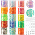 KAMJUNTAR Laser Reflective Lanyard String Kit, 15 Rolls Gimp Cord Lacing Kit by KAMJUNTAR