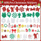 Coopay 600 Pcs Christmas Foam Stickers, Self-Adhesive Glitter Foam Stickers - Image 4