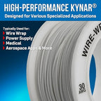 Jonard Tools R-30W-0050 White Insulated Kynar Copper Wire Roll, 30 AWG - Image 3