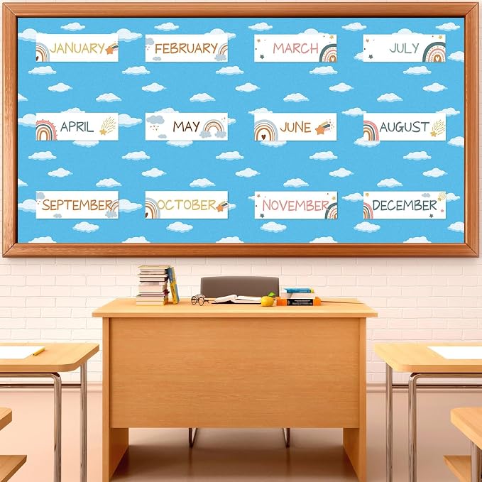 Qyeahkj Sky White Cloud Bulletin Board Paper Roll Cloud Bulletin Board - Image 3