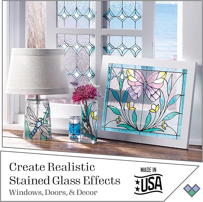 Gallery Glass, Aqua Stained Glass 2 fl oz Brilliant Smooth Finish Paint - Image 3