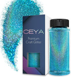 Ceya 3.8oz/ 110g Holographic Ultra Fine Glitter Powder Laser Cyan Glitter by CEYA