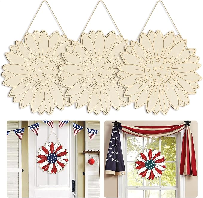Large 12" Wooden Spring Ornaments to Paint Star Crafts, DIY Blank Unfinished by Sophena