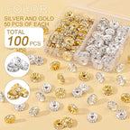 100 pcs 10mm Spacer Beads for for Jewelry Making | Rondelle Bead Spacers Bulk - Image 2