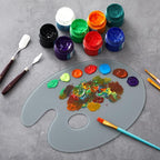 Nuanchu 10 x 14 Inch Handy Oval Neutral Grey Tempered Glass Palette - Image 7